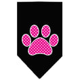 Load image into Gallery viewer, Pet and Dog Bandana Screen Printed, "Pink Swiss Dot Paw"
