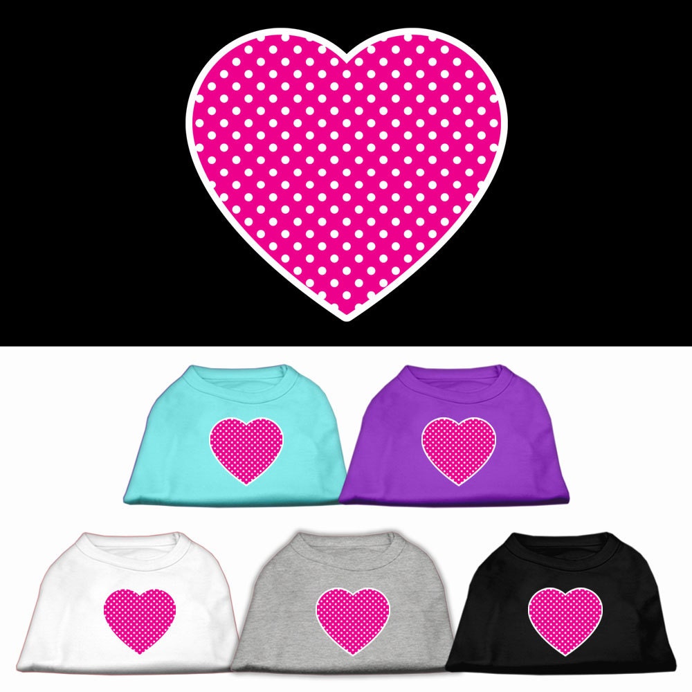 Pet Shirt "Pink Swiss Dot Heart"
