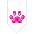 Load image into Gallery viewer, Pet and Dog Bandana Screen Printed, "Pink Swiss Dot Paw"
