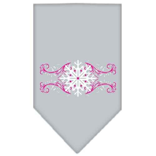 Christmas Pet and Dog Bandana Screen Printed, "Pink Snowflake Swirls"