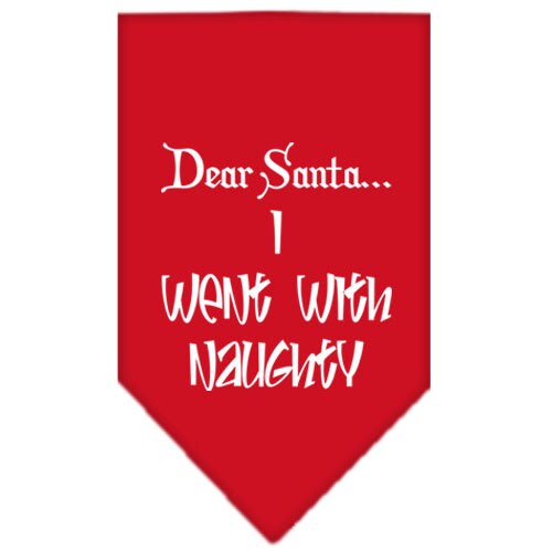 Christmas Pet and Dog Bandana, "Dear Santa... I Went With Naughty"