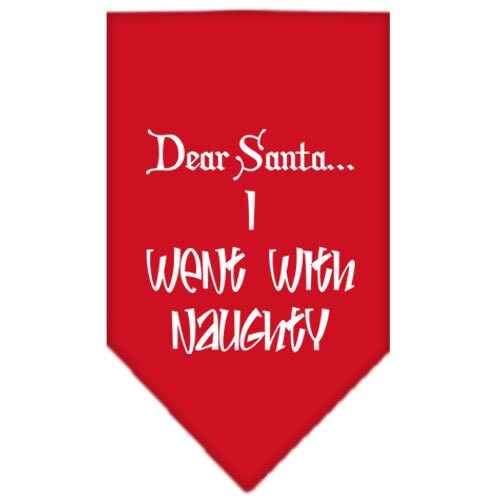 Christmas Pet and Dog Bandana, "Dear Santa... I Went With Naughty"
