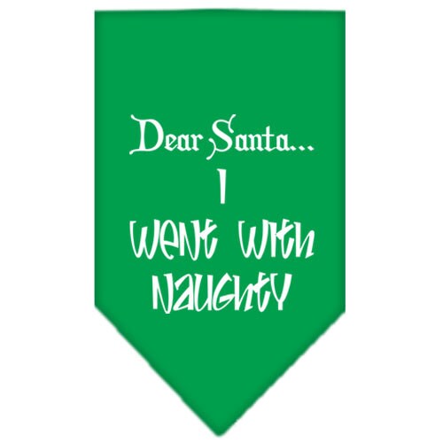 Christmas Pet and Dog Bandana, "Dear Santa... I Went With Naughty"