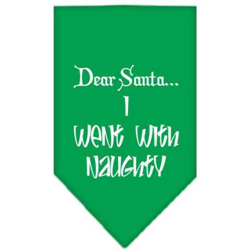 Christmas Pet and Dog Bandana, "Dear Santa... I Went With Naughty"