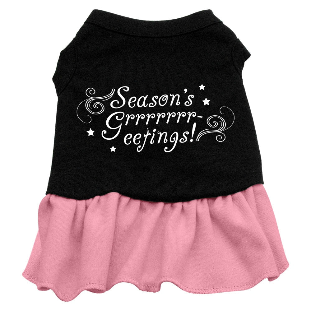 Christmas Pet Dress Screen Printed, "Season's Greetings"