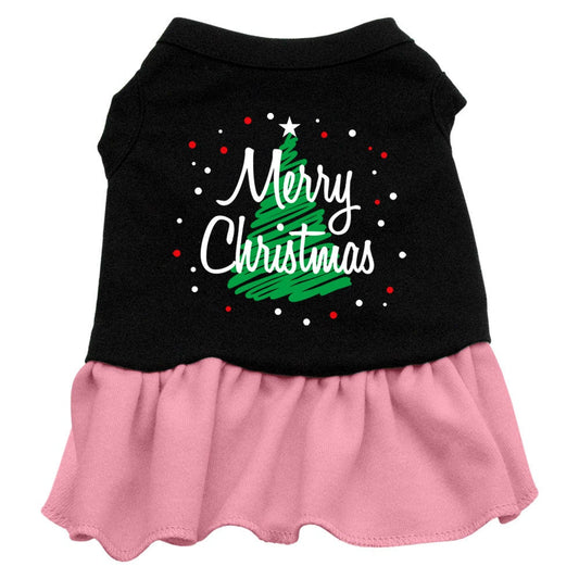 Christmas Pet Dress Screen Printed, "Scribble Merry Christmas"