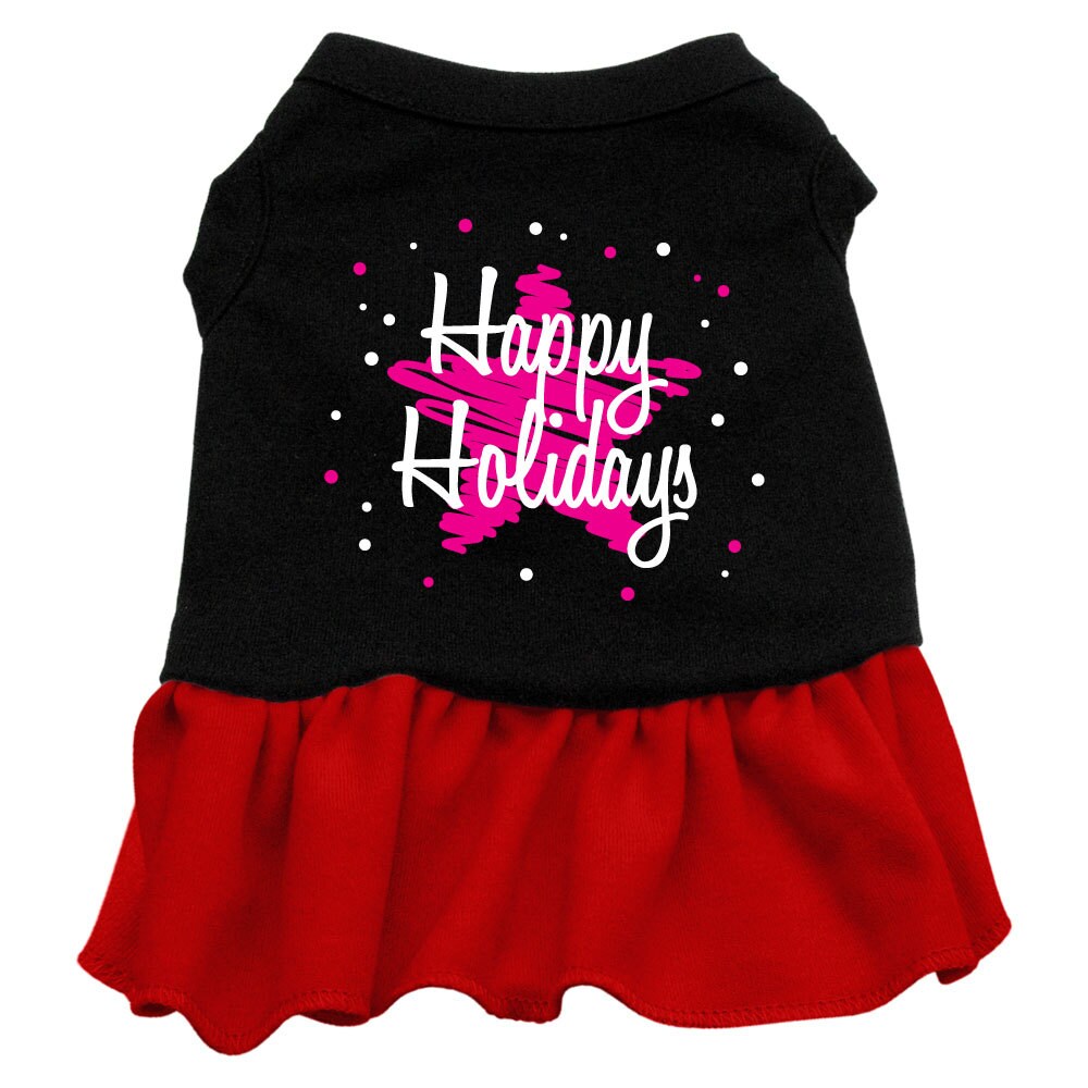 Christmas Pet Dress "Scribble Happy Holidays"