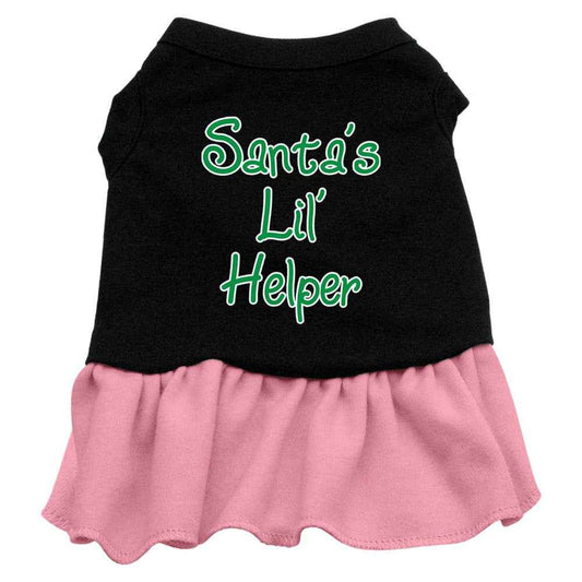 Christmas Pet Dress Screen Printed, "Santa's Lil Helper"