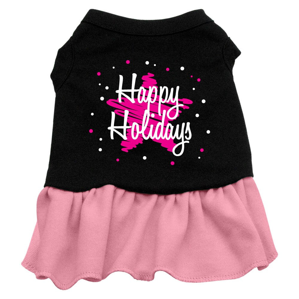 Christmas Pet Dress "Scribble Happy Holidays"