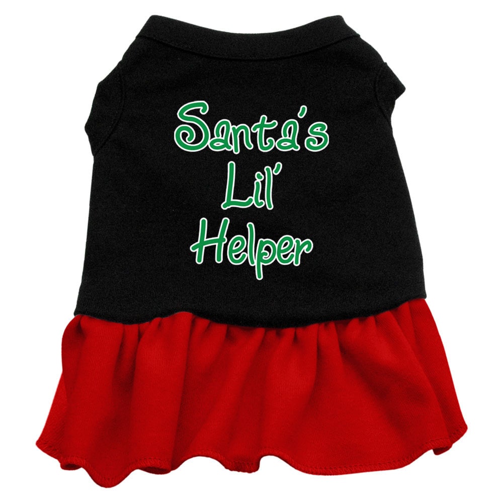 Christmas Pet Dress Screen Printed, "Santa's Lil Helper"