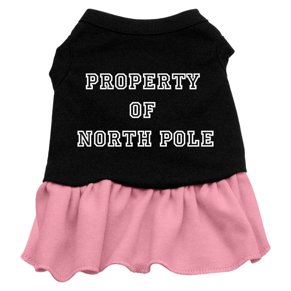 Christmas Pet Dress Screen Printed, "Property Of North Pole"