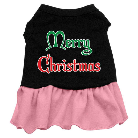 Christmas Pet Dress Screen Printed, "Merry Christmas"
