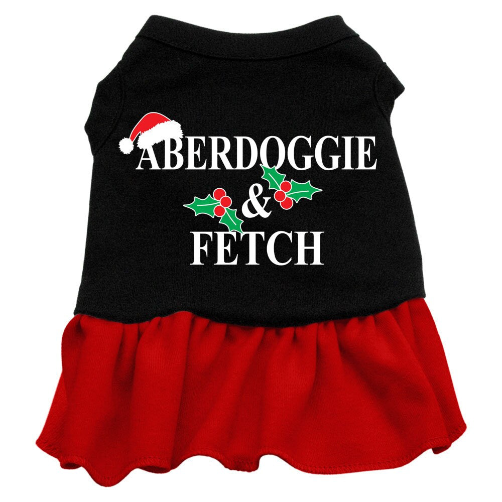 Christmas Pet Dress Screen Printed, "Aberdoggie Christmas"