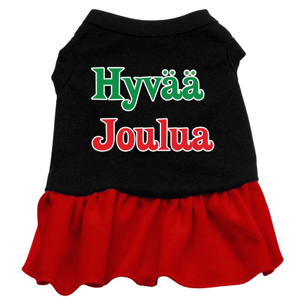 Christmas Pet Dress Screen Printed, "Hyvaa Joulua"