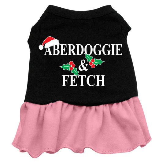 Christmas Pet Dress Screen Printed, "Aberdoggie Christmas"