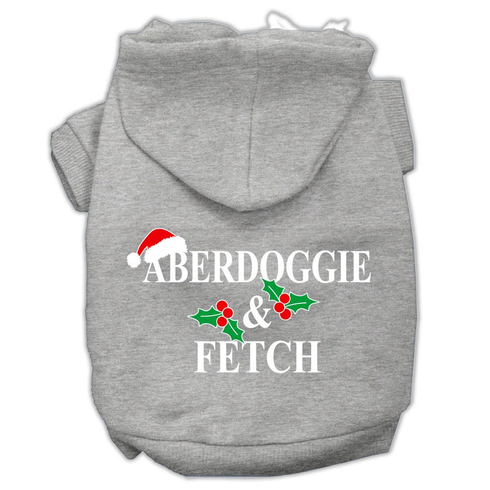 Christmas Pet Hoodie Screen Printed, "Aberdoggie & Fetch"