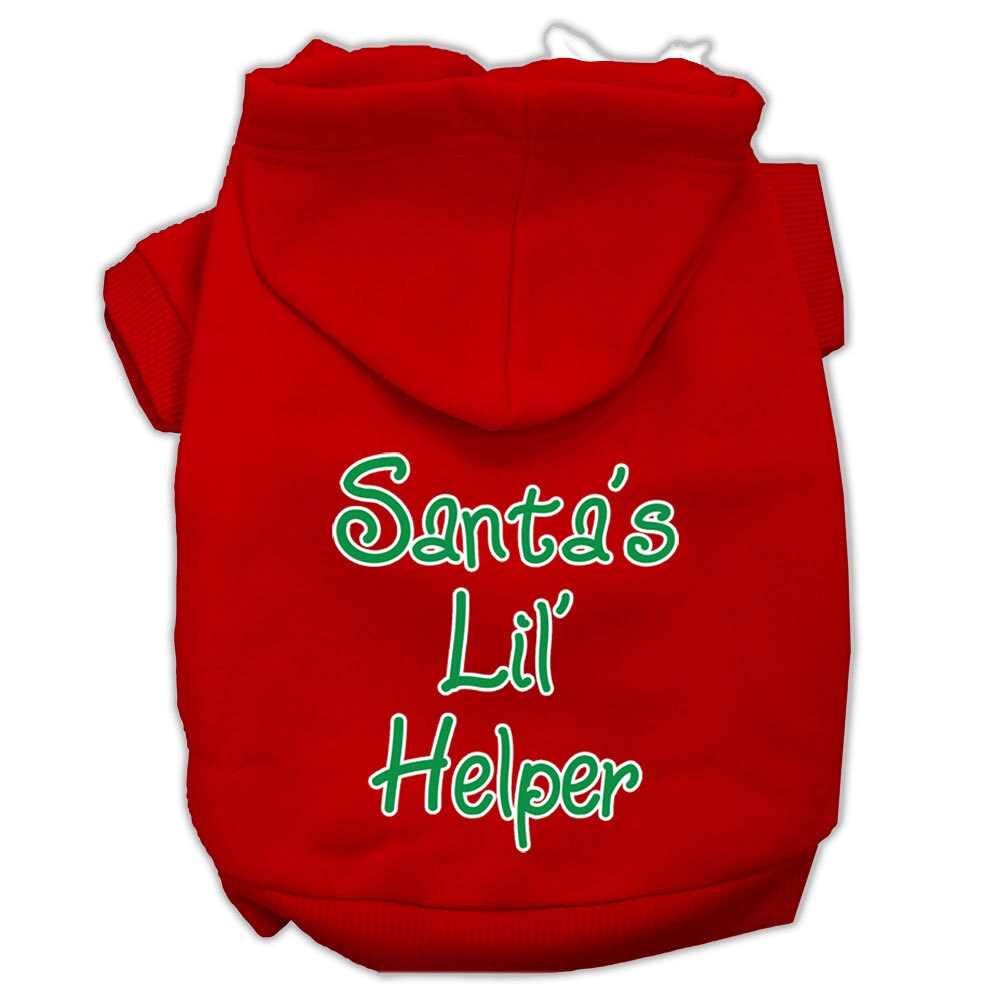 Christmas Pet Hoodie Screen Printed, "Santa's Lil Helper"