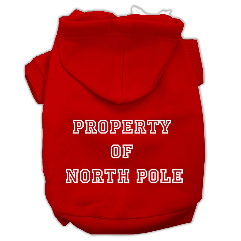 Christmas Pet Hoodie "Property of North Pole"