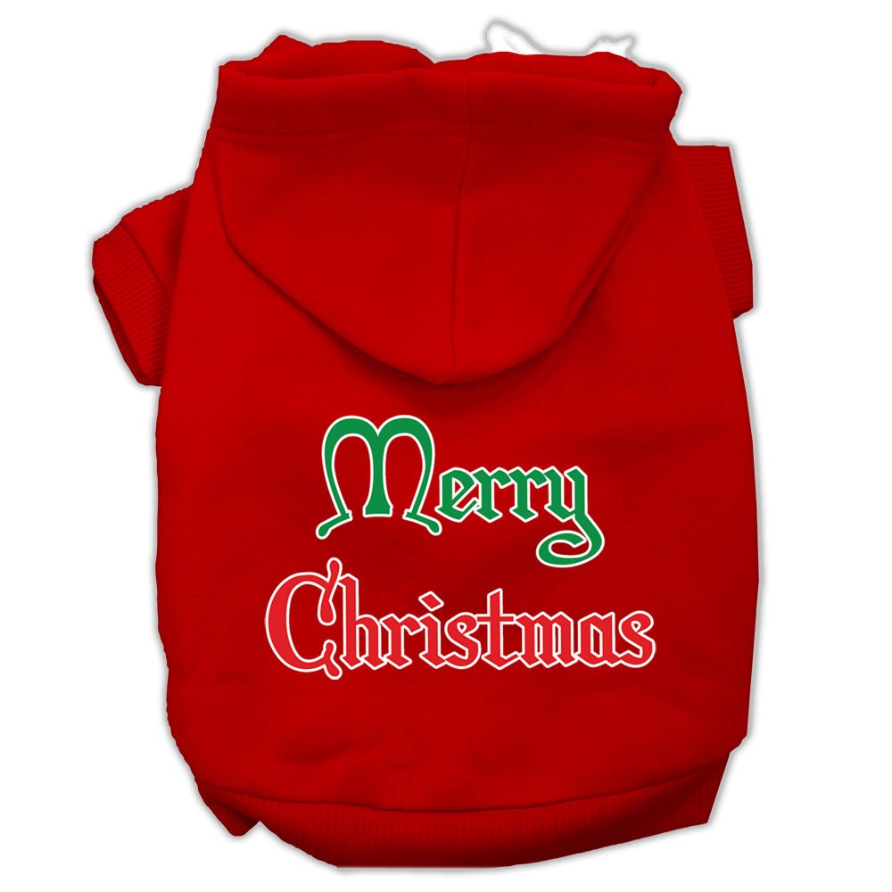 Christmas Pet Hoodie Screen Printed, "Merry Christmas"