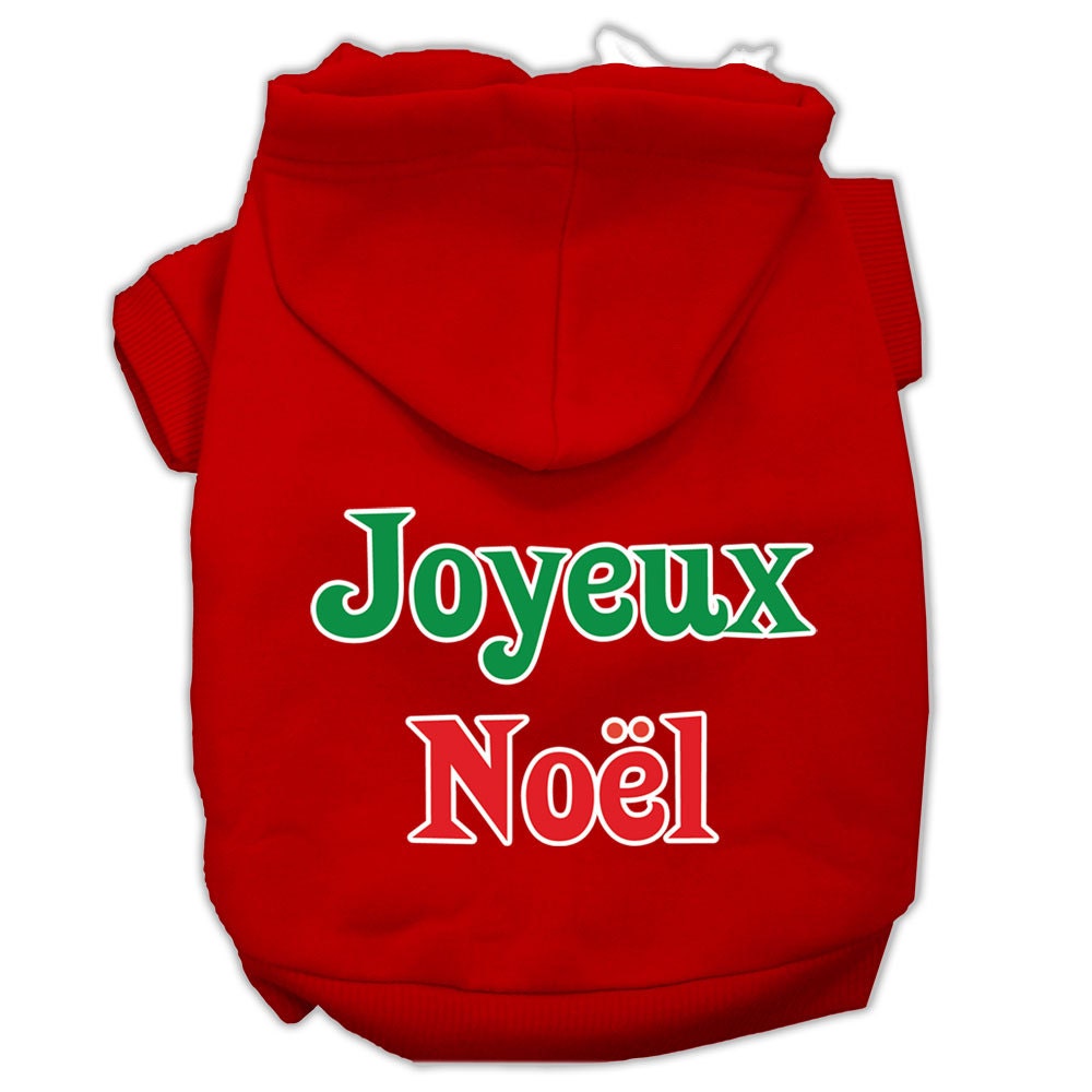 Christmas Pet Hoodie Screen Printed, "Joyeux Noel"
