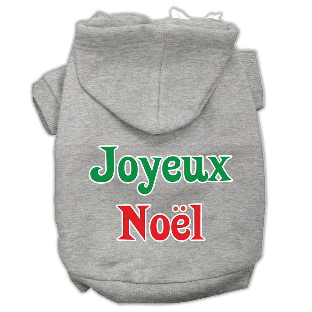 Christmas Pet Hoodie Screen Printed, "Joyeux Noel"
