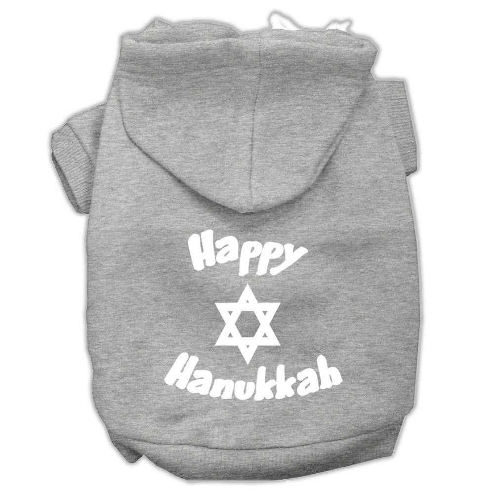 Hanukkah Pet Hoodie Screen Printed, "Happy Hanukkah"