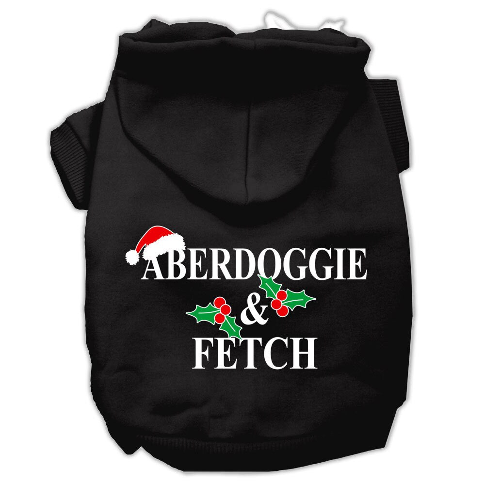 Christmas Pet Hoodie Screen Printed, "Aberdoggie & Fetch"