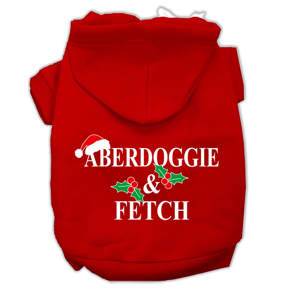 Christmas Pet Hoodie Screen Printed, "Aberdoggie & Fetch"