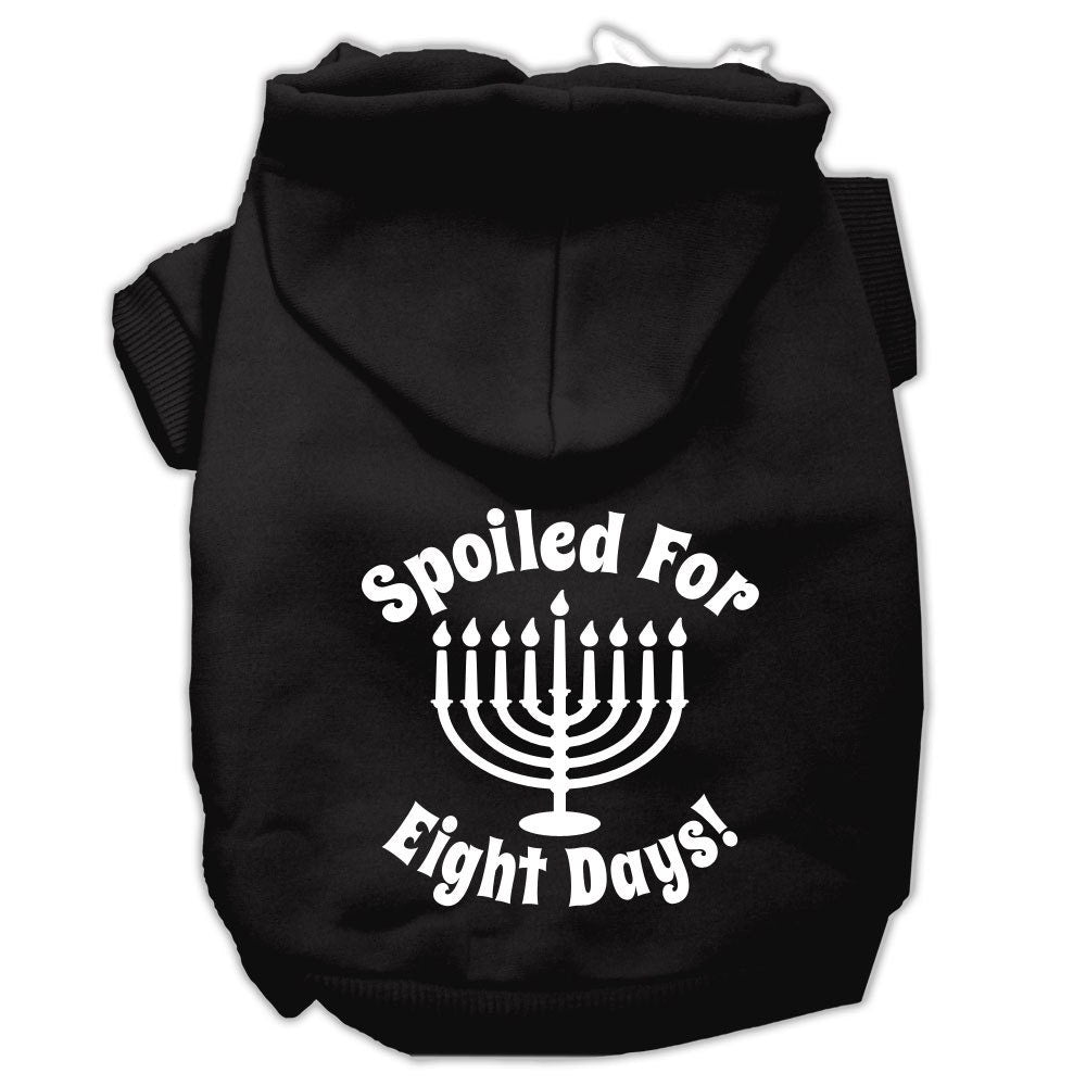 Hanukkah Pet Hoodie Screen Printed, "Spoiled For Eight Days"
