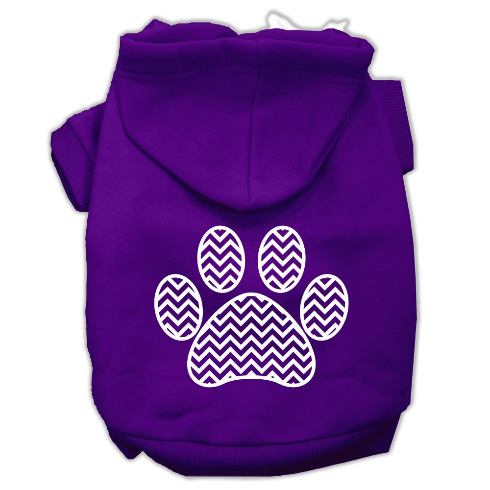 Pet Hoodie "Chevron Paw Print"