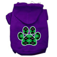 Load image into Gallery viewer, Pet Hoodie "Green Argyle Paw"
