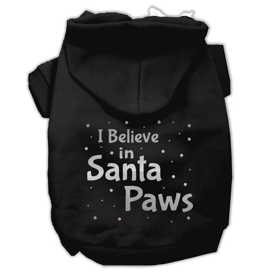 Christmas Pet Hoodie Screen Printed, "I Believe In Santa Paws"