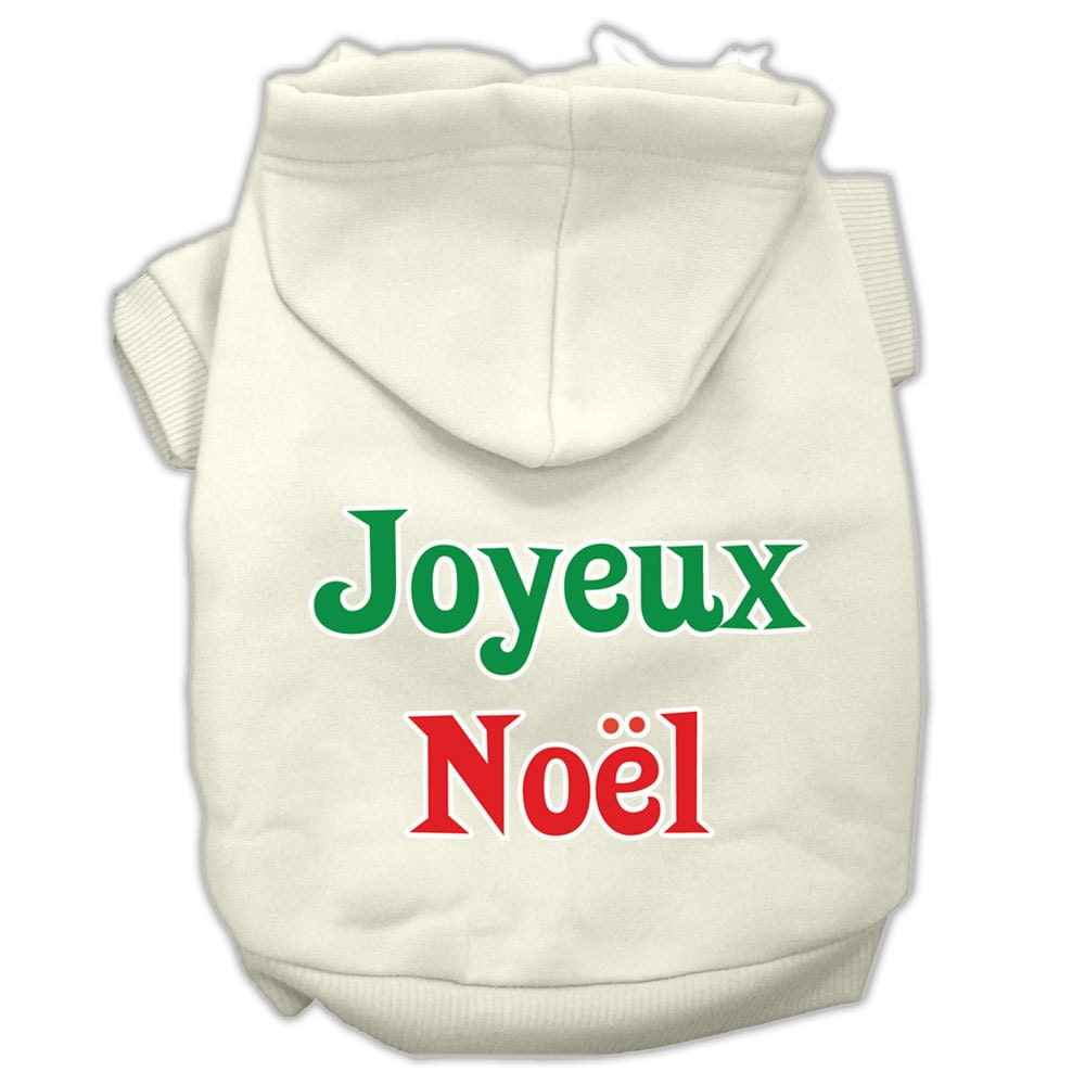 Christmas Pet Hoodie Screen Printed, "Joyeux Noel"