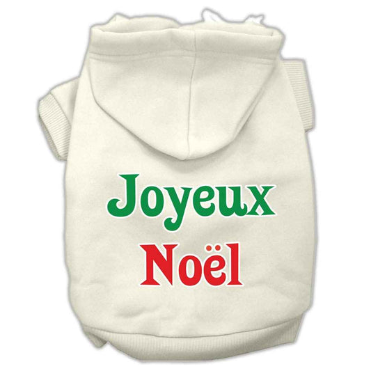Christmas Pet Hoodie Screen Printed, "Joyeux Noel"