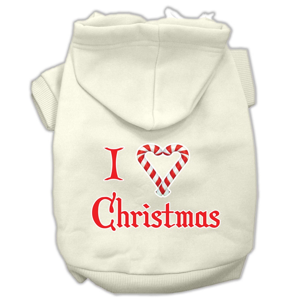 Christmas Pet Hoodie Screen Printed, "I Heart Christmas"