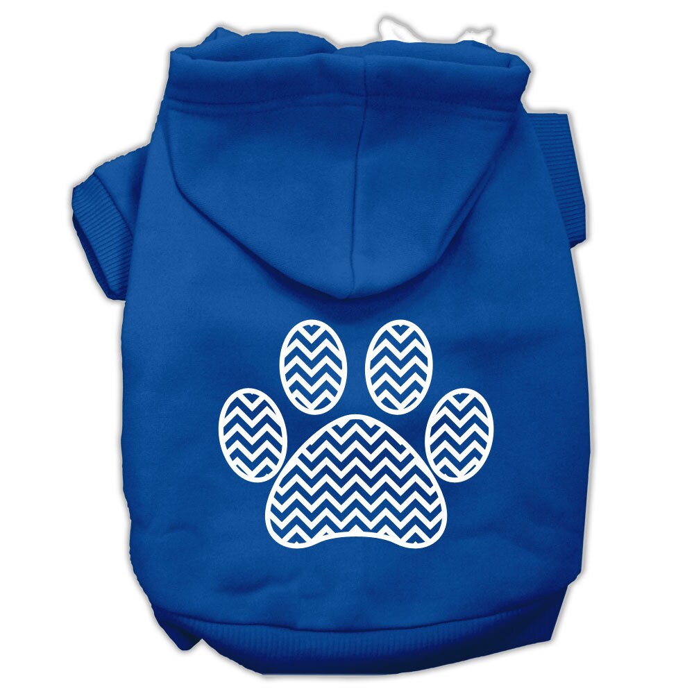 Pet Hoodie "Chevron Paw Print"