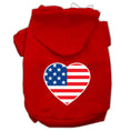 Load image into Gallery viewer, Pet Dog & Cat Hoodie Screen Printed, "American Flag Heart"

