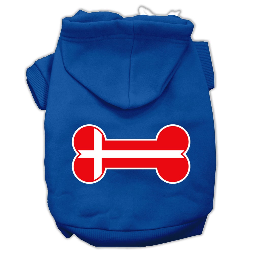 Pet Hoodie "Bone Shaped Denmark Flag"