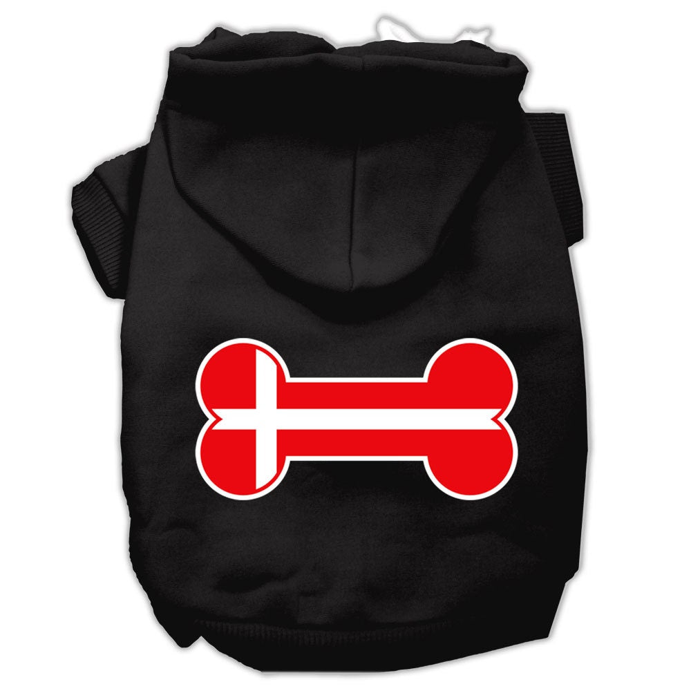 Pet Hoodie "Bone Shaped Denmark Flag"