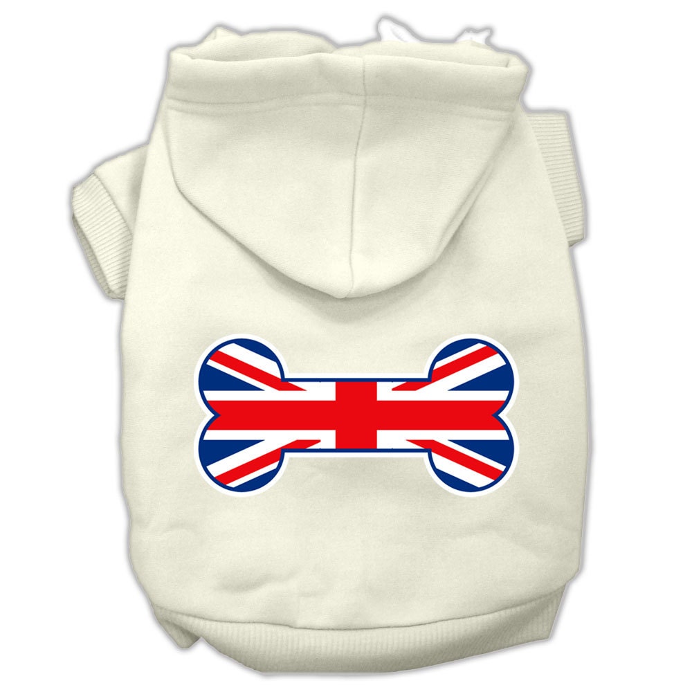 Pet, Dog & Cat Hoodie, "Bone Shaped Flag British (Union Jack) Flag"