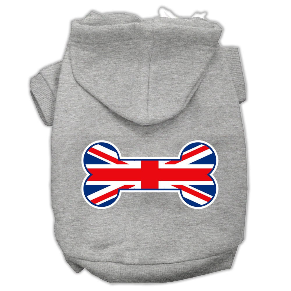 Pet, Dog & Cat Hoodie, "Bone Shaped Flag British (Union Jack) Flag"