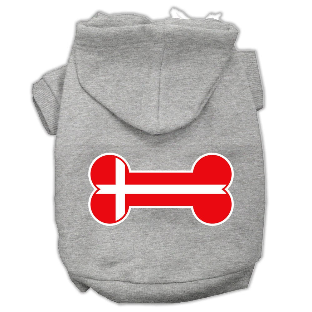 Pet Hoodie "Bone Shaped Denmark Flag"