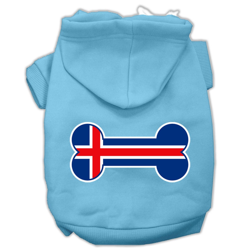 Pet Hoodie "Bone Shaped Iceland Flag"