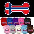 Load image into Gallery viewer, Pet, Dog & Cat Hoodie Screen Printed, "Bone Shaped Norway Flag"

