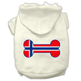 Load image into Gallery viewer, Pet, Dog & Cat Hoodie Screen Printed, "Bone Shaped Norway Flag"
