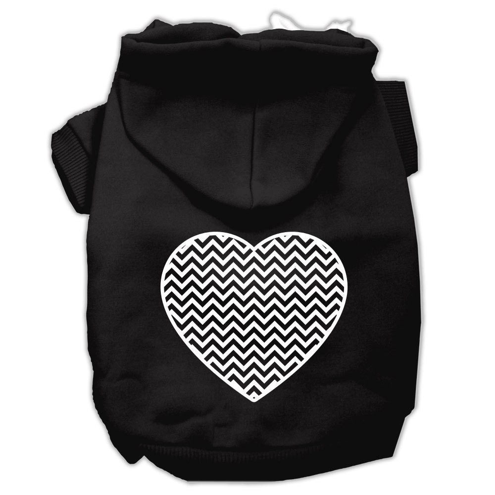 Pet Hoodie Screen Printed, "Chevron Heart"