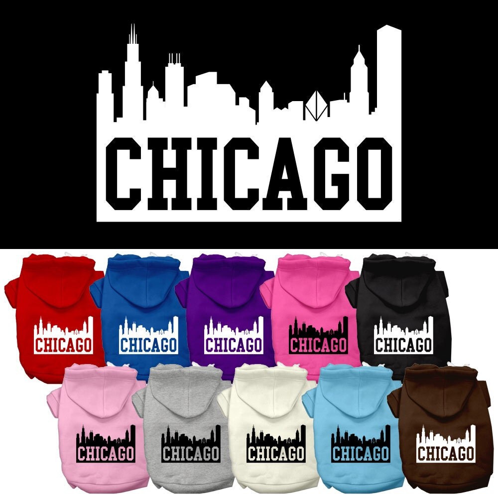 Pet Hoodie "Chicago Skyline"