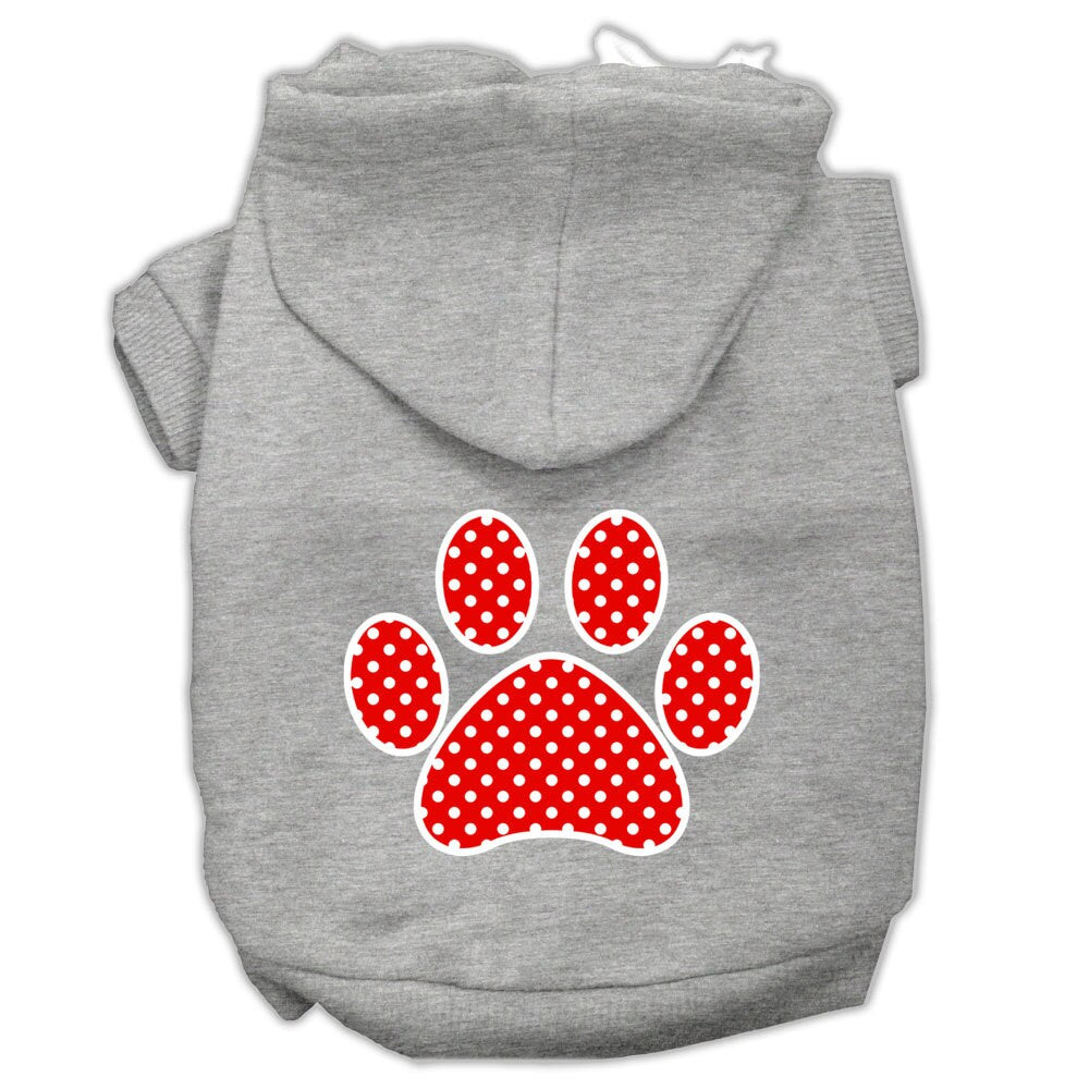 Pet Hoodie "Red Swiss Dots Paw"