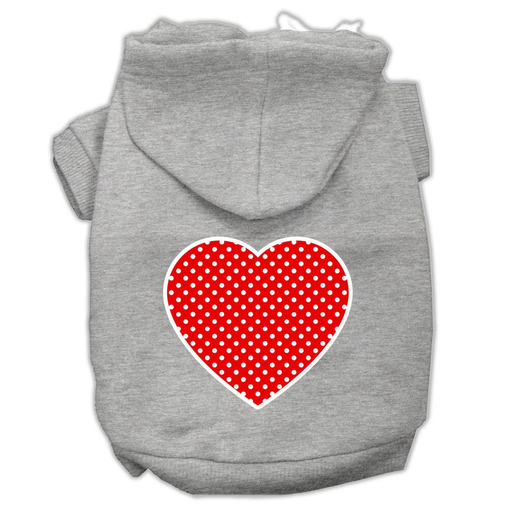Pet Hoodie "Red Swiss Dots Heart"