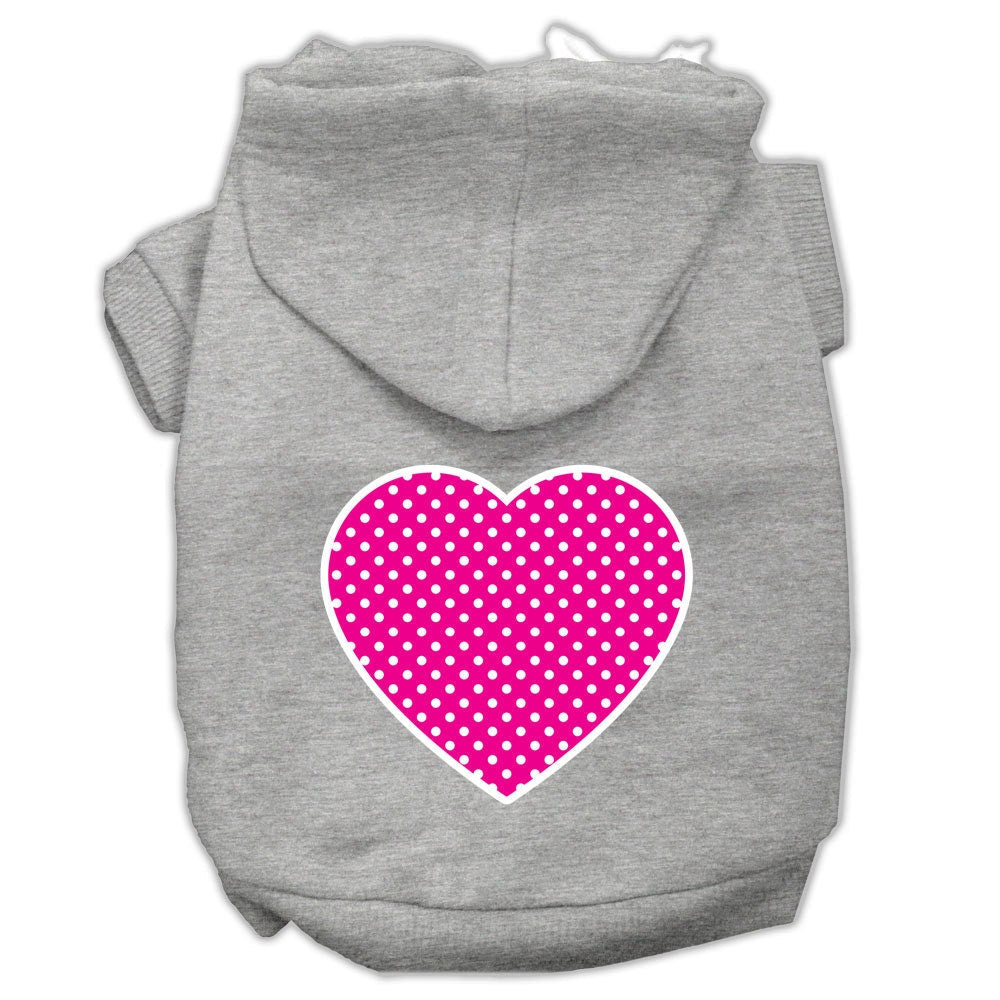 Pet Hoodie "Pink Swiss Dots Heart"